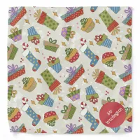 Cute, Colorful Christmas Presents Design Bandana