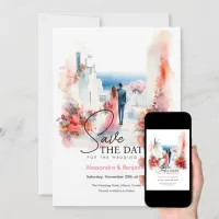 Couple at Wedding | Greek Theme | Save The Date Invitation