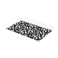 Black and White Leaf Foliage  Acrylic Tray