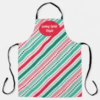 Bright Christmas Stripes & Dots Apron