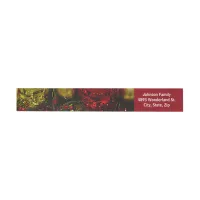 Red & Gold Christmas Ornaments Tree Wrap Address Wrap Around Address Label