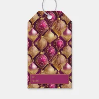 Magenta Gold Christmas Pattern#12 ID1009 Gift Tags