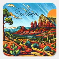 Sedona, Arizona Red Canyon Square Sticker