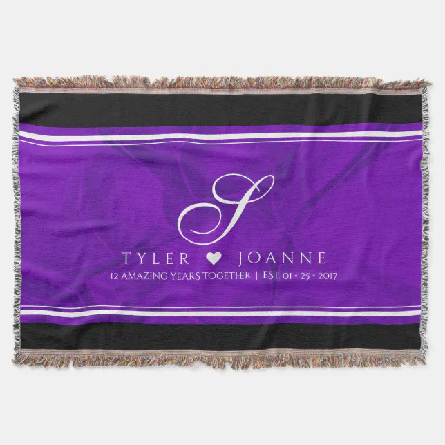 Elegant 12th Silk Wedding Anniversary Celebration Throw Blanket