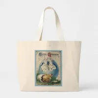Vintage Easter White Rabbits and Baby Chick. ZSSG Large Tote Bag