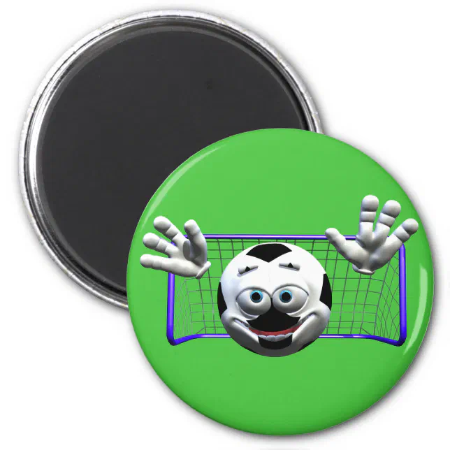 Funny Cartoon Soccer Ball Magnet