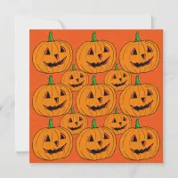 Happy Jack o Lantern Cartoon Pattern Invitation