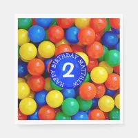 Personalized Age and Name Ball Pit Themed Birthday Napkins