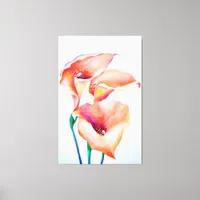 Sublime Watercolor Calla Lilies Canvas Print