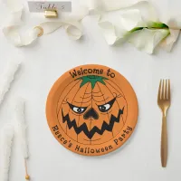 Evil Pumpkin Creepy Halloween Party Paper Plates