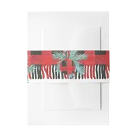 Buffalo Plaid Christmas Invitation Belly Band