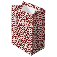 Christmas Snowflake Red And White Pattern Medium Gift Bag