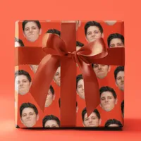 Face Photo Tangerine Orange Gift Wrapping Paper