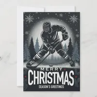 Seasons Greetings Hockey Christmas Card