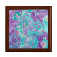 Purple, Blue, Gold and Teal swirls    Gift Box