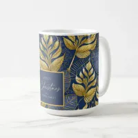 Blue Gold Christmas Pattern#29 ID1009 Coffee Mug