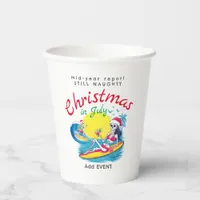 Skeleton Christmas in July Beach Surf Naughty Paper Cups