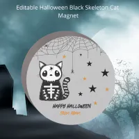 Halloween Spooky Black Skeleton Cat Stars Cobweb  Car Magnet