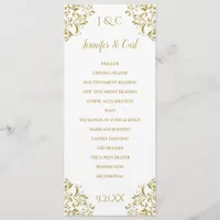 Nadine Wedding Ceremony Program -Tea-Length (Gold)