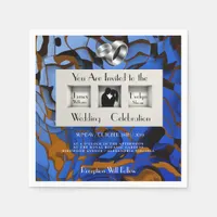 Royal Blue Theme Contemporary Modern Abstract Napkins