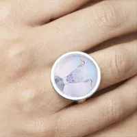 Heron in modern style ring