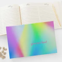  Modern faux iridescent pastel rainbow colored Guest Book