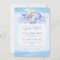  Splish Splash Elephant Boy Pool Party Baby Shower Invitation