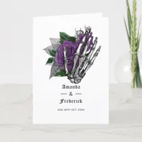 Purple Floral Skeleton Gothic Wedding Program