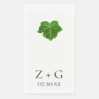 Green Ivy Wedding Paper Guest Towels