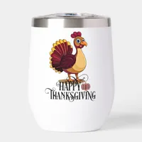 Cute Thanksgiving Turkey Thermal Wine Tumbler