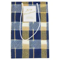 Blue Gold Christmas Pattern#7 ID1009 Medium Gift Bag