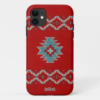 Southwest Mesas Red and Turquoise Personalized   iPhone 11 Case