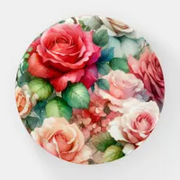 Whimsical Rose Pattern Paperweight