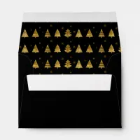 Christmas Trees and Snowflakes Pattern Gold ID863 Envelope