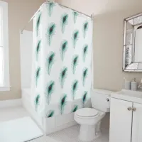 Pretty Turquoise Peacock Feathers Shower Curtain