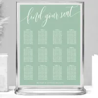 Dusty Mint Simple Wedding Seating Chart