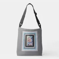 Personalized blue and black baby photo Tote Bag