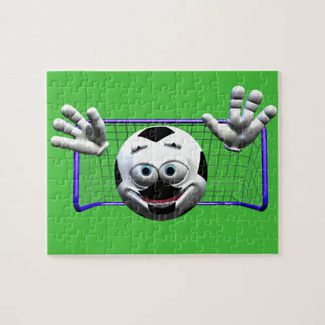 Funny Cartoon Soccer Ball Jigsaw Puzzle