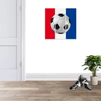 Minimal Soccer Ball Red White Blue Bold Football Triptych