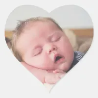 New Baby Photo, Announcement Heart Sticker