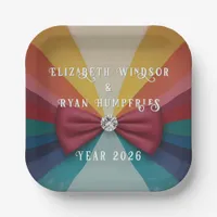 Colorful Elegant Rainbow Wedding Invitation  Paper Plates