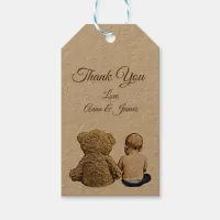 Baby Boy and Teddy Bear Thank You Tag