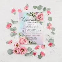 Romantic Elegant Floral Quinceañera Invitation