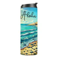 Tropical Ocean Aloha Vacation  Thermal Tumbler