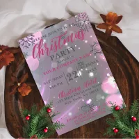 Pink Winter Wonderland Corporate Christmas Party Invitation