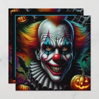 Enter if You Dare | Scary Clown Halloween Party Invitation