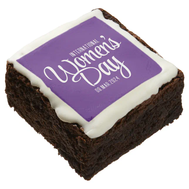 Purple Script International Women's Day March 8 Brownie