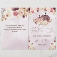 watercolor pumpkins bi fold Wedding program