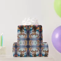 Stag Deer with Antlers of flowers Wrapping Paper