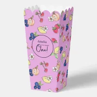 Peach Flower Pattern First Birthday Hand Drawn Favor Boxes